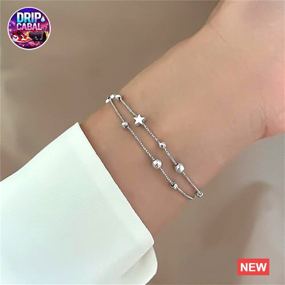 Sterling Silver Heart Link Bracelet Elegant Minimal Chic Chain Bangle - Picture 2 of 7